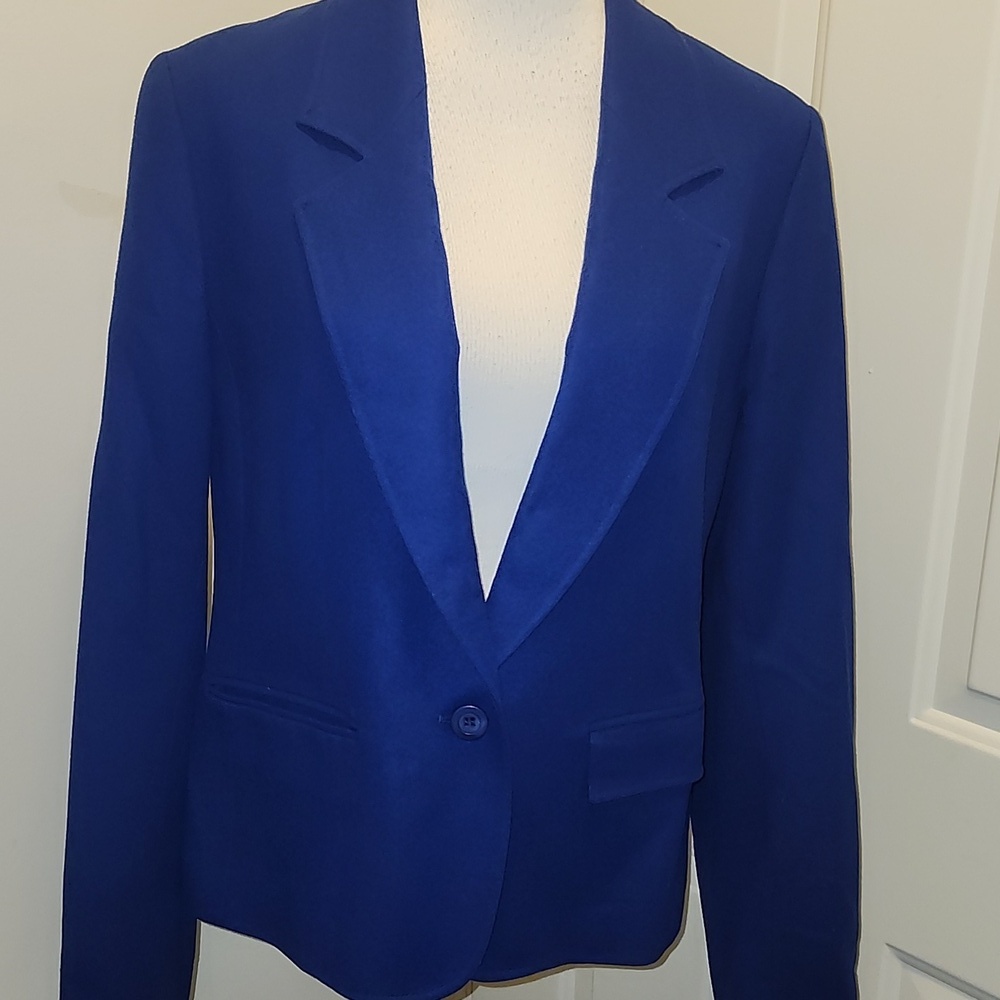 Women’s Pendelton cobalt blue Virgin wool blazer 12